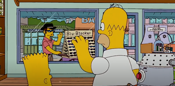 BluBlocker's Explosive Appearence in The Simpsons