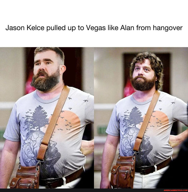 Jason Kelce Viral Image Channels "The Hangover's Alan"