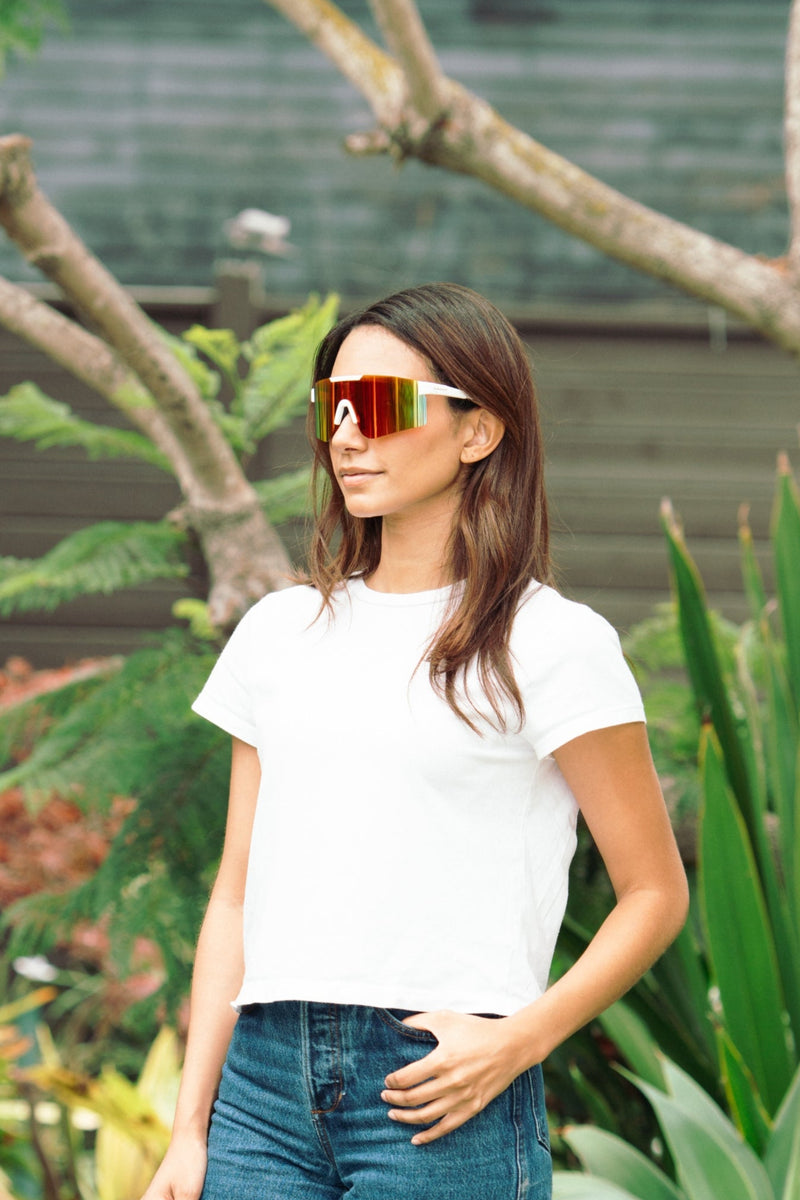 Extra photo for T2 Sunmask with Rainbow Mirror in White