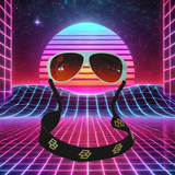 Sunglasses Strap (Black With Gold Text)