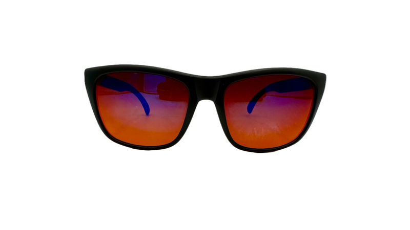 CoolBlu in Matte Black with Blue Mirror Lenses (Vintage)
