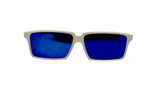 RearVision in White with Blue Mirror Lenses (Vintage)