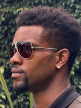 1986 Polarized Aviator in Silver Metal