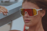 Terminator SunMask with Rainbow Mirror in White