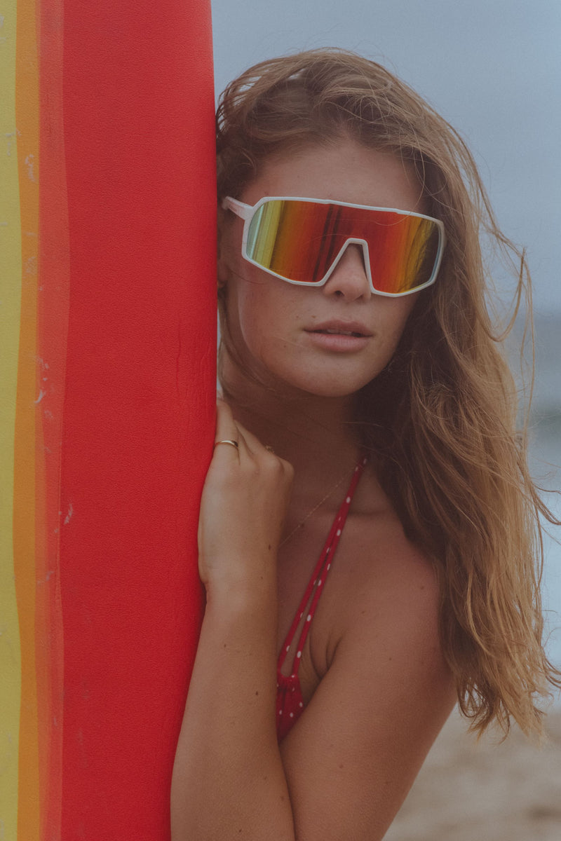 Terminator SunMask with Rainbow Mirror in White