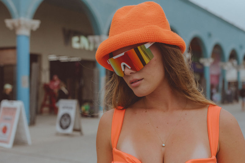 T2 Sunmask with Rainbow Mirror in White