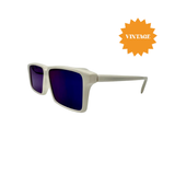 RearVision in White with Blue Mirror Lenses (Vintage)
