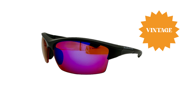 Stinger in Matte Black With Polarized Blue Mirror Lenses (Vintage)