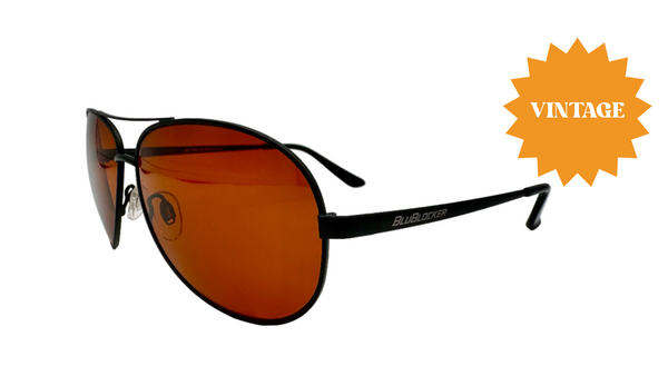 Wire Frame Aviator Polarized in Black (Vintage)