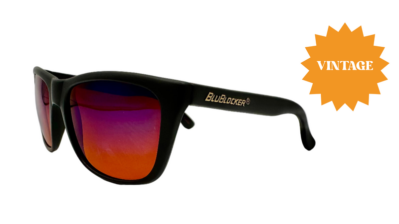 CoolBlu in Matte Black with Blue Mirror Lenses (Vintage)