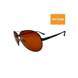 Wire Frame Aviator Polarized in Black (Vintage)