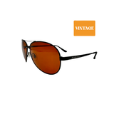 Wire Frame Aviator Polarized in Black (Vintage)