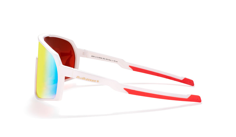 Terminator SunMask with Rainbow Mirror in Matte White