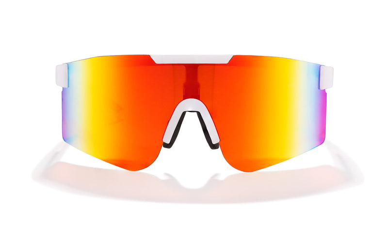 T2 Sunmask with Rainbow Mirror in Matte White