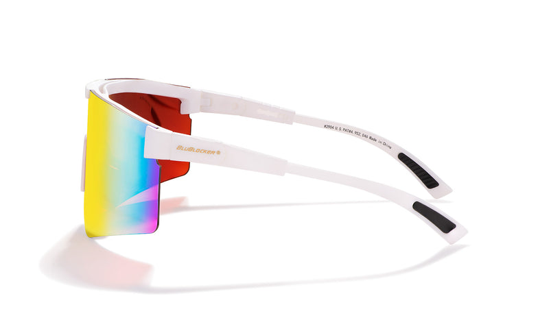 T2 Sunmask with Rainbow Mirror in Matte White