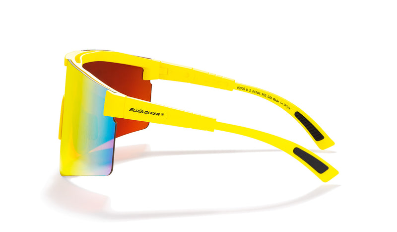T2 Sunmask with Rainbow Mirror in Matte Neon Yellow
