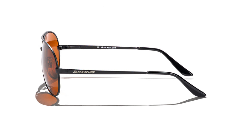 Wire Frame Aviator Polarized in Black